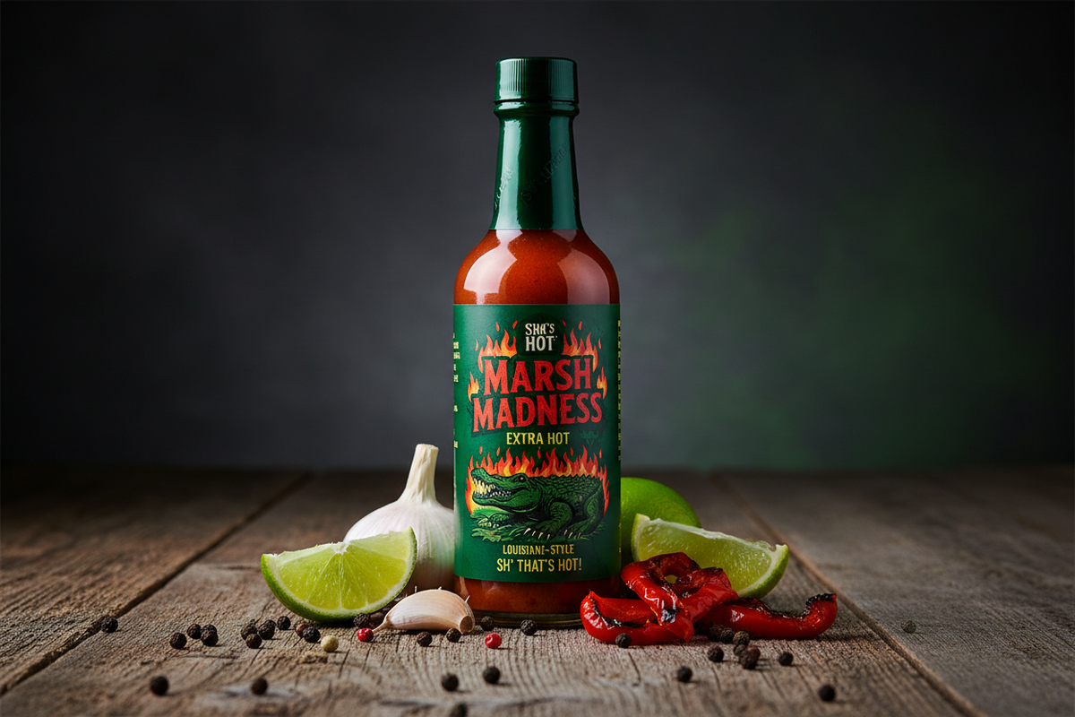Marsh Madness (Extra Hot): The Louisiana-Style Hot Sauce That Turns Up the Heat - Lagniappe Flavors
