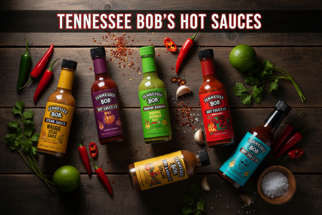 Tennessee Bob gourmet artisan hot sauce collection mild to wild flavors
