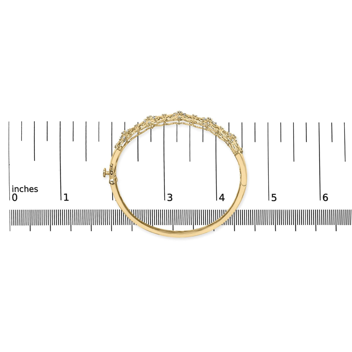 14K Gold 1.00 Cttw Diamond Vintage Inspired Floral Bangle Bracelet (H-I Color, SI1-SI2 Clarity) - 7.75" Inches