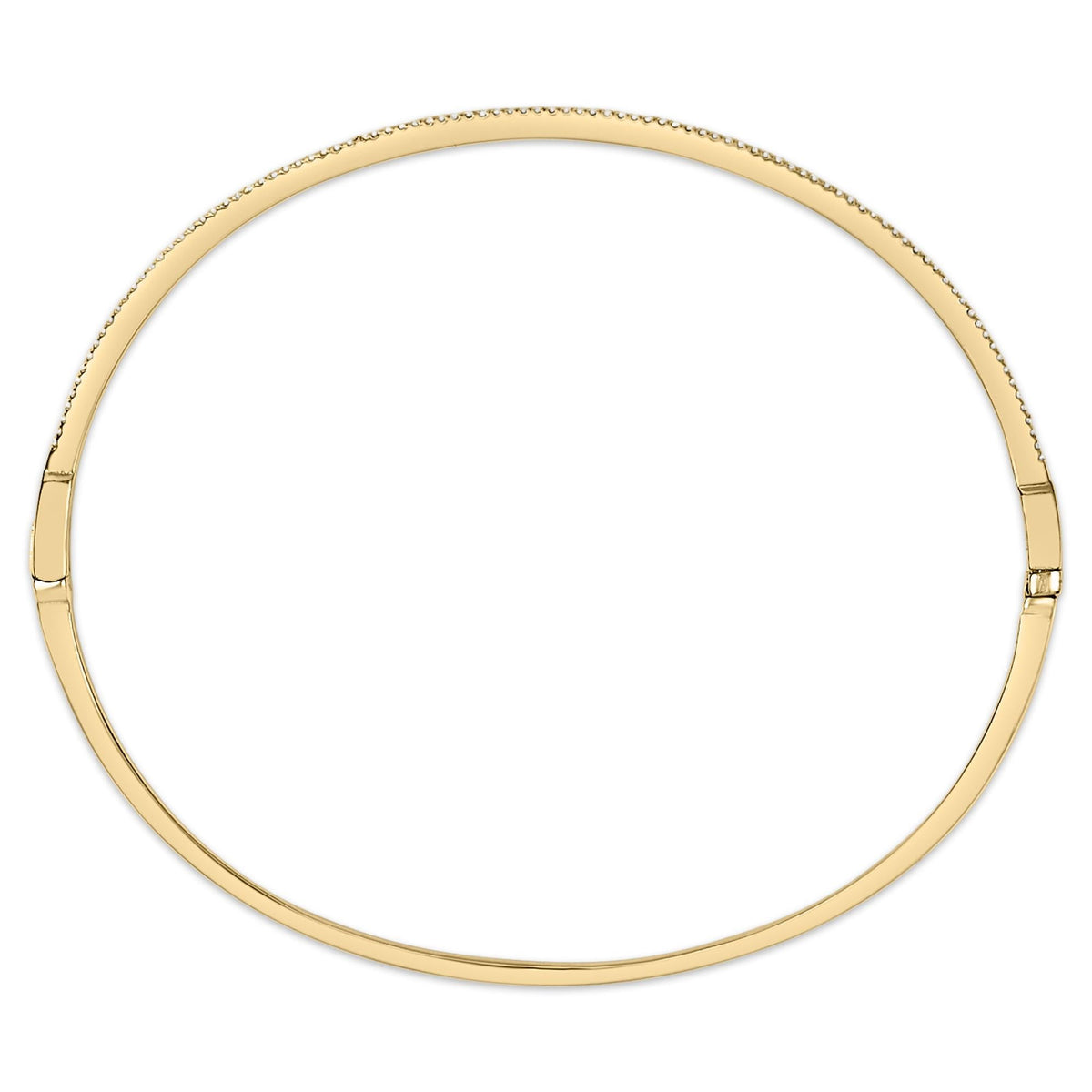 14K Yellow Gold 1/3 Cttw Diamond Half Eternity Bangle Bracelet (I-J Color, I2-I3 Clarity) - 7.75" Inches