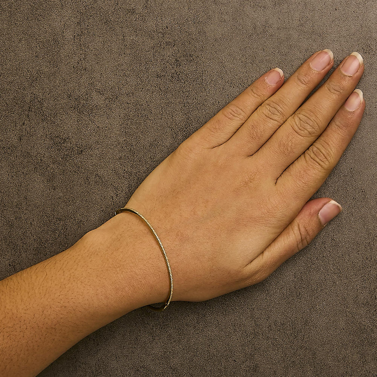 14K Yellow Gold 1/3 Cttw Diamond Half Eternity Bangle Bracelet (I-J Color, I2-I3 Clarity) - 7.75" Inches