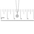 14K White Gold 1 1/5 Cttw Diamond Composite Cluster Pendant Necklace (F-G Color, VS2-SI1 Clarity) - 18" Inches