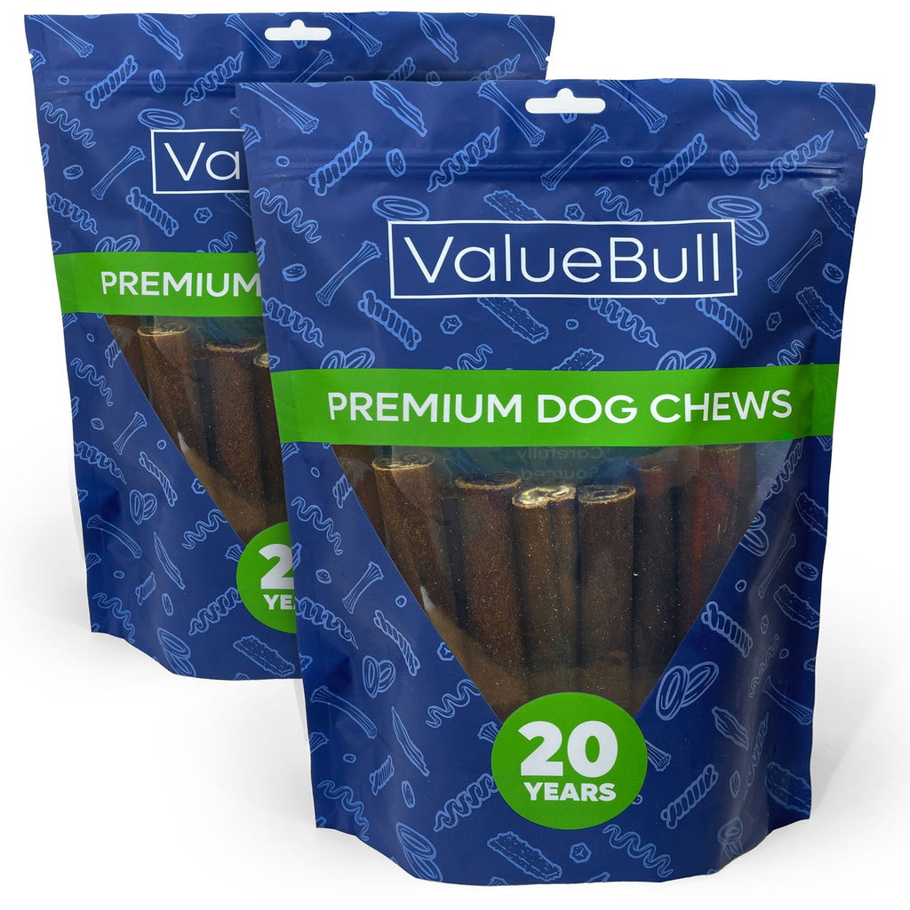 ValueBull Beef Collagen Sticks for Large Dogs, 6 Inch Jumbo Chew, 50 Count