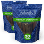 ValueBull Beef Collagen Sticks for Large Dogs, 6 Inch Jumbo Chew, 50 Count