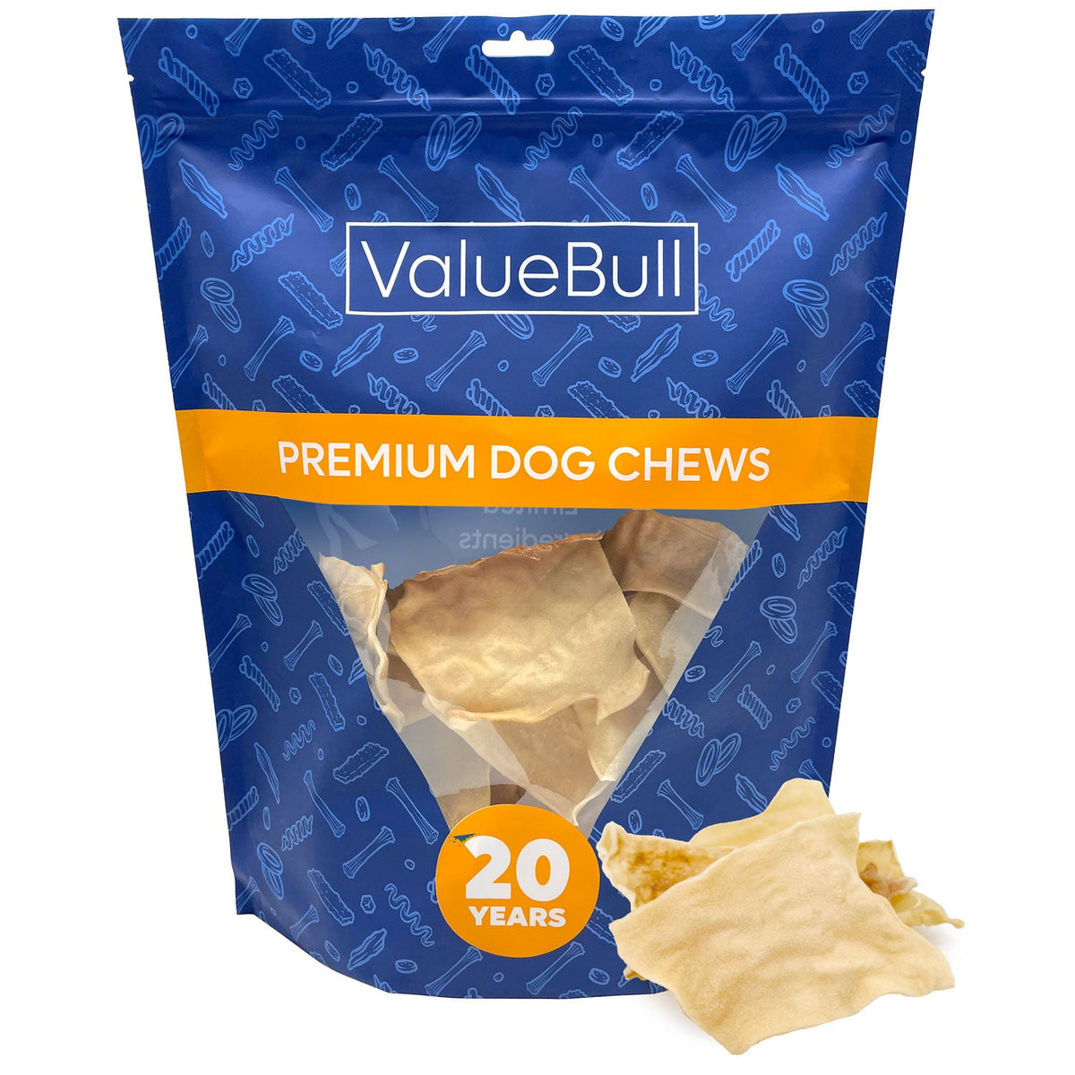 ValueBull USA Beef Collagen Chips Dog Chews, 25 Count