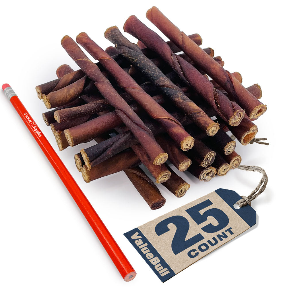 ValueBull USA Beef Collagen Twists Dog Chews, 5 Inch, 25 Count