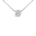 1.00 cttw round lab diamond bezel solitaire 14k white gold necklace bijoux-nyc direct
