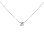 1.00 cttw round lab diamond bezel solitaire 14k white gold necklace bijoux-nyc direct