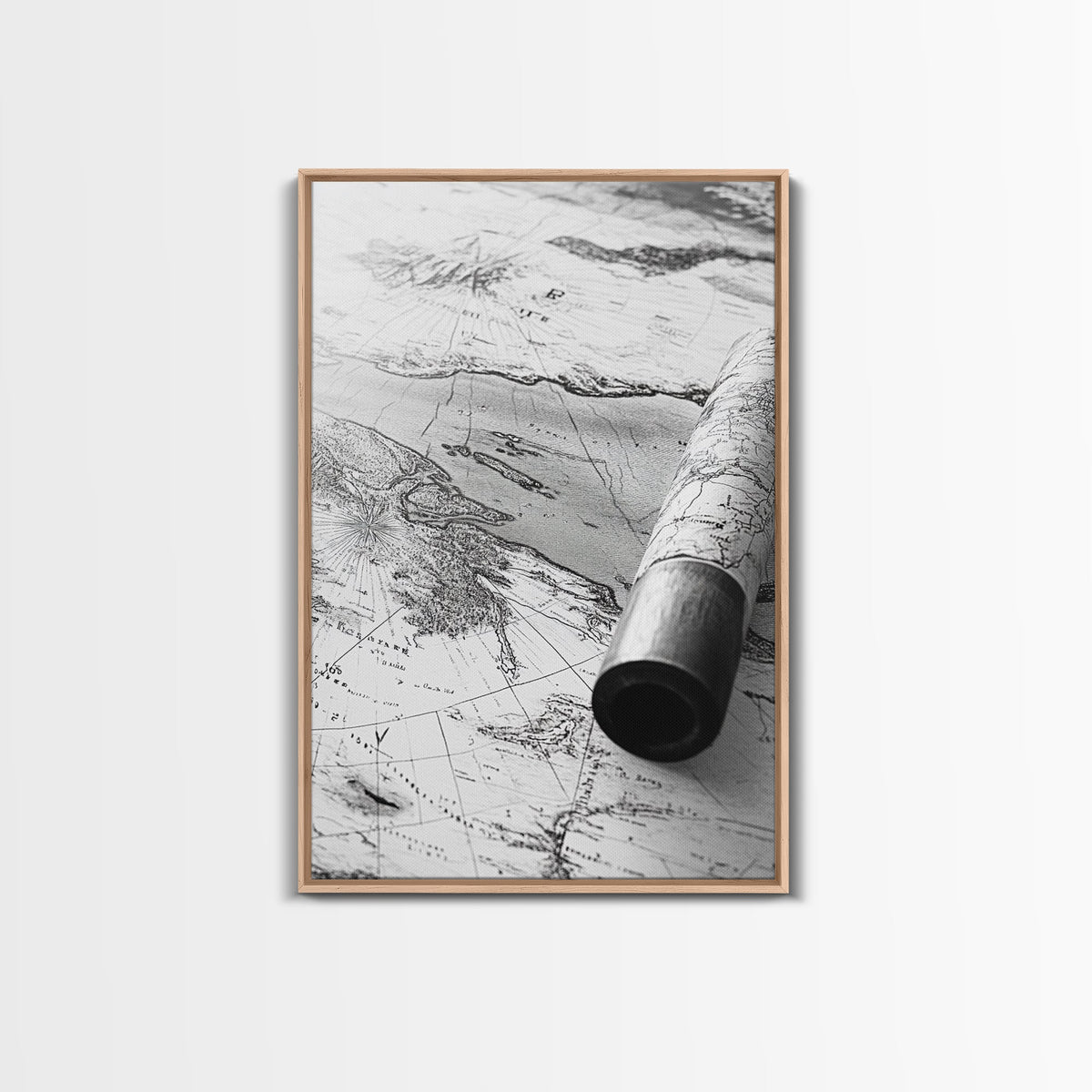 Vintage Nautical Map, Antique Explorer Theme, Travel Inspired Art, Canvas Print, Study Decor, Historical Wall Art, Rustic Map Artwork