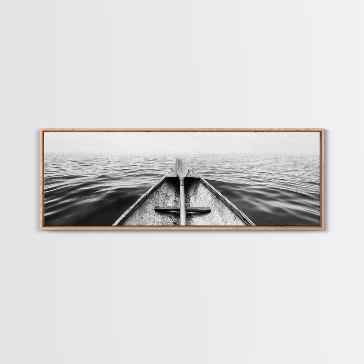 Canoe View, Open Water, Ocean Drift, Paddleboat Scene, Canvas Print, adventure wall art, rustic lake house decor, minimalist travel photo