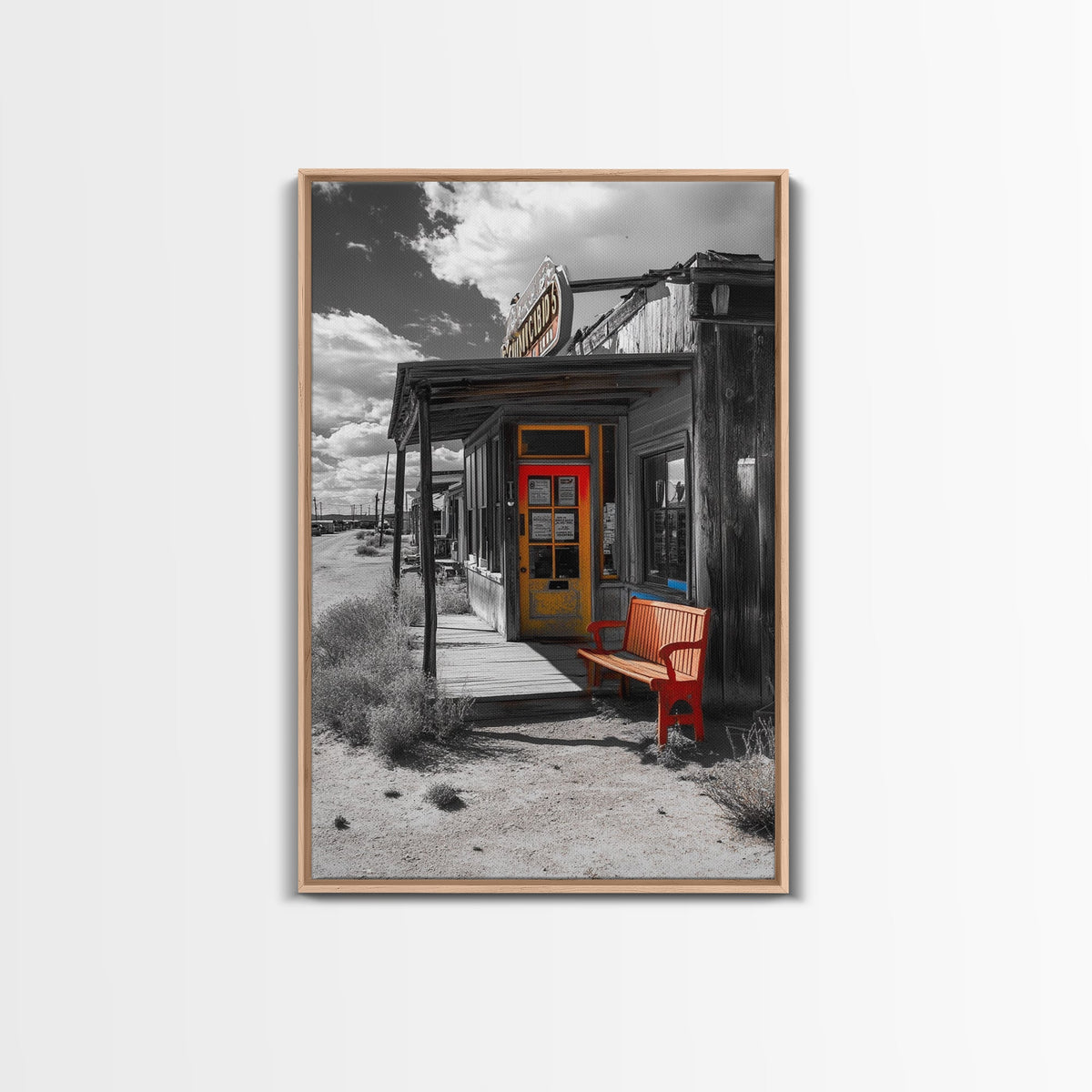 Old Storefront, Desert Scene, Rustic Americana, Canvas Print, Country Wall Art, Western Decor, Vintage Architecture, Farmhouse Style Art