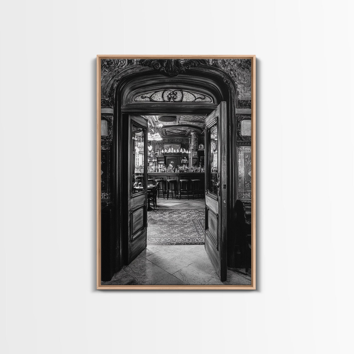 Vintage bar, old saloon, moody art, dark romance painting, rustic wall art, cowboy aesthetic, framed canvas print, western decor