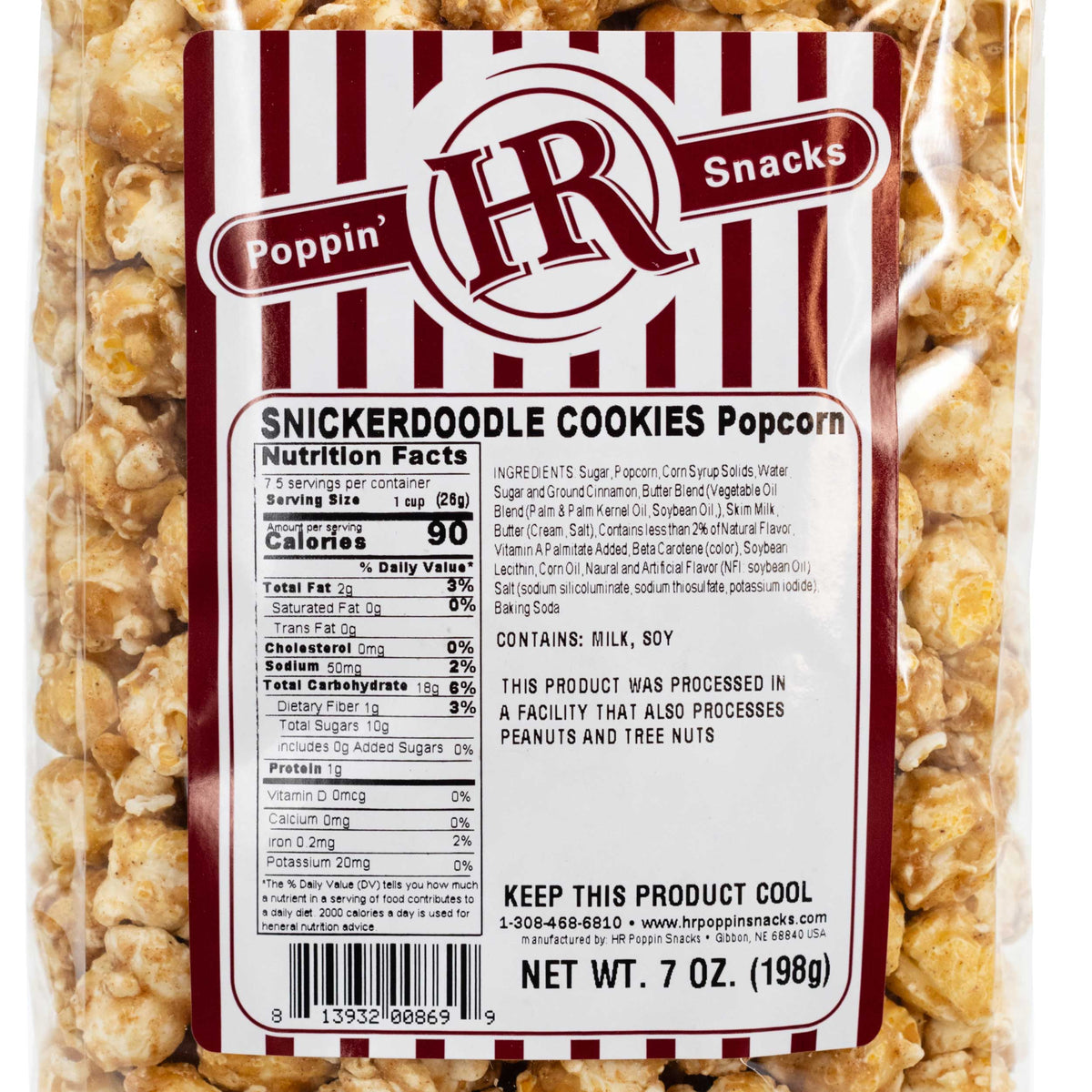 Snickerdoodle Cookies Popcorn | 7 oz | Pack of 2 | HR Poppin' Snacks