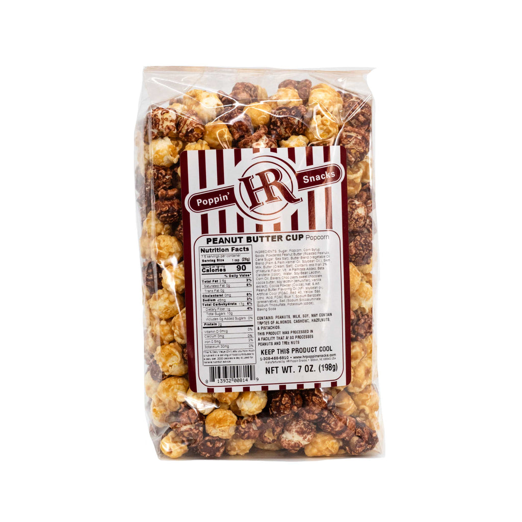 Peanut Butter Cup Popcorn | Pack of 2 | 7 oz | HR Poppin' Snacks