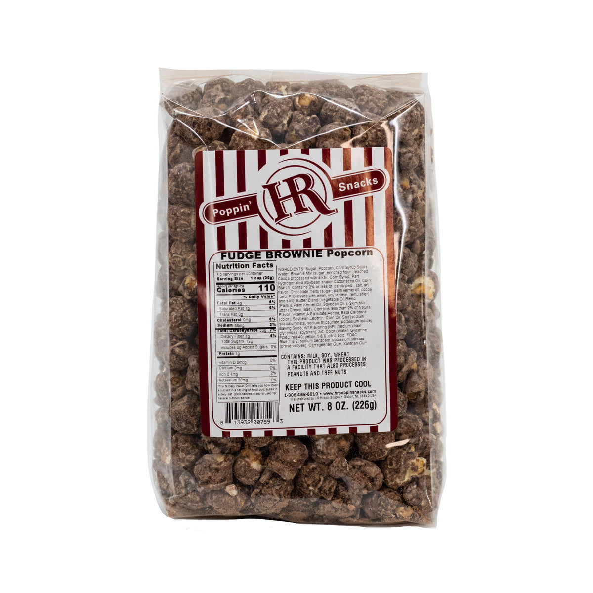 Fudge Brownie Popcorn | Pack of 2 | 8 oz | HR Poppin' Snacks