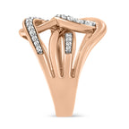 10K Gold 1/2 Cttw Diamond Intertwined Loop Bypass Ring