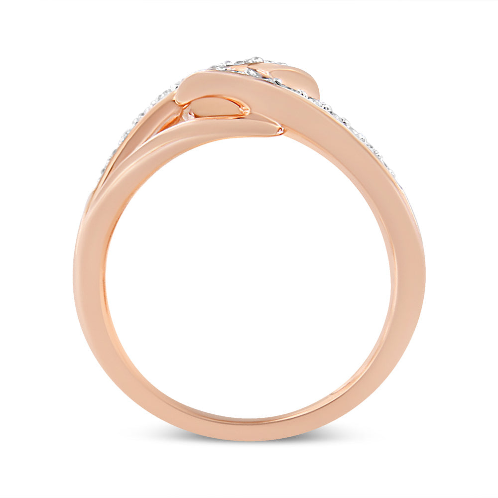 10K Gold 1/2 Cttw Diamond Intertwined Loop Bypass Ring