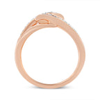 10K Gold 1/2 Cttw Diamond Intertwined Loop Bypass Ring