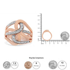 10K Gold 1/2 Cttw Diamond Intertwined Loop Bypass Ring