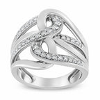 10K Gold 1/2 Cttw Diamond Intertwined Loop Bypass Ring
