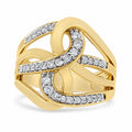 10K Gold 1/2 Cttw Diamond Intertwined Loop Bypass Ring