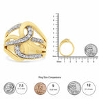 10K Gold 1/2 Cttw Diamond Intertwined Loop Bypass Ring