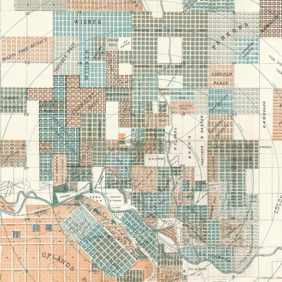 Vintage Map of Wayne Township, Marion County, Indiana 1922