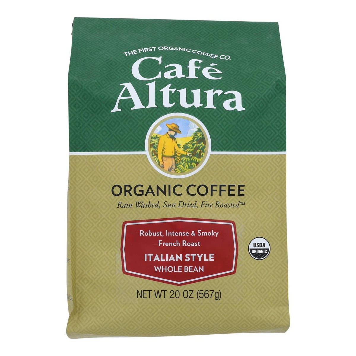 Cafe Altura Organic Italian Style Dark Roast Coffee, 1.25 lb (Case of 6)