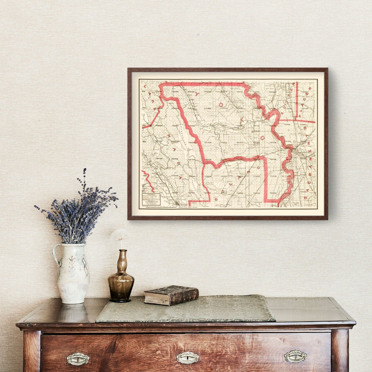 Vintage Map of Yolo County, California 1914