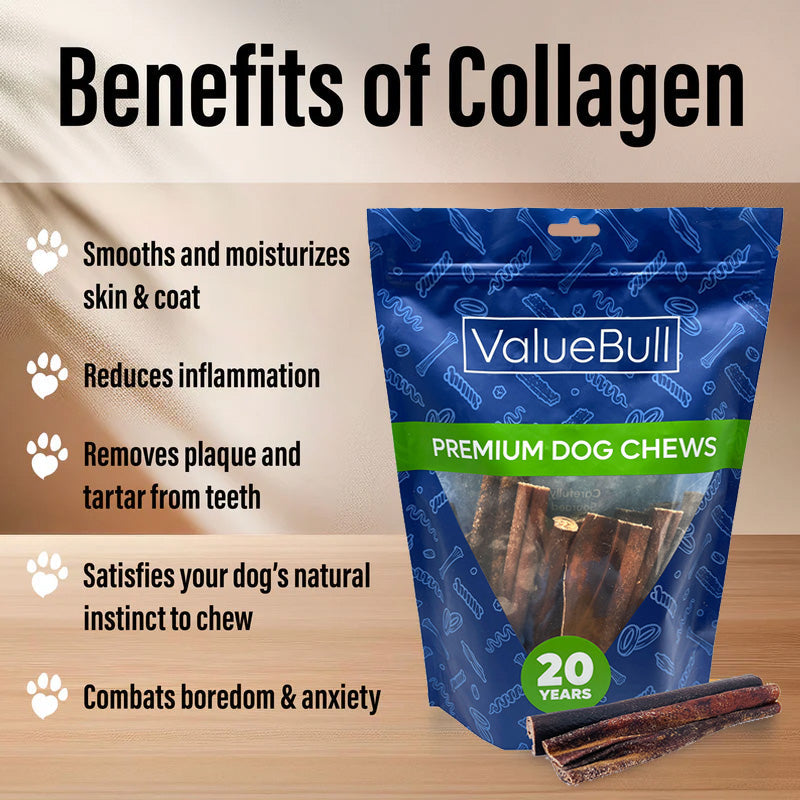 ValueBull Beef Collagen Sticks for Dogs, Varied Shapes & Sizes, 2 Pound
