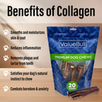 ValueBull Beef Collagen Sticks for Dogs, Varied Shapes & Sizes, 2 Pound