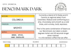Benchmark Dark Blend Colombian Coffee | Multiple Grinds & Sizes | Hardy Coffee Co