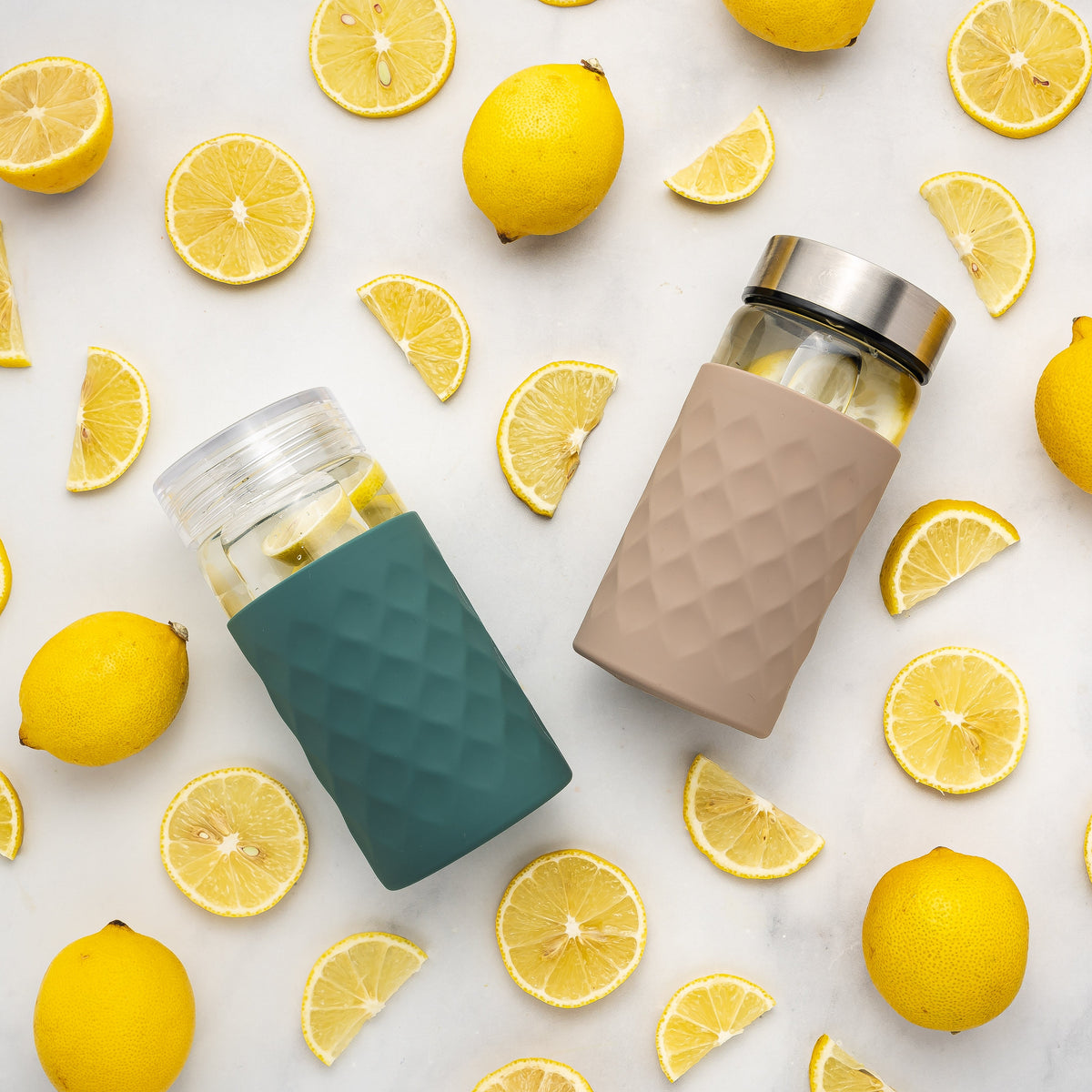 Diamond Lattice Silicone Bottle Sleeves Set, for 10oz & 16oz Bottles