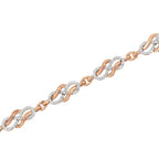 10k rose gold 1.0 cttw diamond infinity swirl link bracelet 7.25 inches bijoux-nyc direct