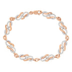 10k rose gold 1.0 cttw diamond infinity swirl link bracelet 7.25 inches bijoux-nyc direct