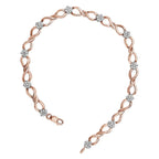 10k rose gold 1/2 cttw diamond infinity link bracelet 7 inch bijoux-nyc direct