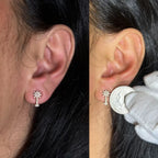 1/4 cttw diamond palm tree stud earrings in 10k rose gold bijoux-nyc direct