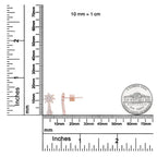 1/4 cttw diamond palm tree stud earrings in 10k rose gold bijoux-nyc direct