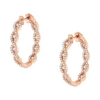 1ct diamond inside out hoop earrings in 10k rose gold bijoux-nyc direct