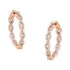 1ct diamond inside out hoop earrings in 10k rose gold bijoux-nyc direct
