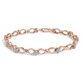 1/2 cttw diamond infinity link bracelet in rose gold plated silver bijoux-nyc direct
