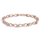 1/2 cttw diamond infinity link bracelet in rose gold plated silver bijoux-nyc direct