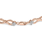 1/2 cttw diamond infinity link bracelet in rose gold plated silver bijoux-nyc direct