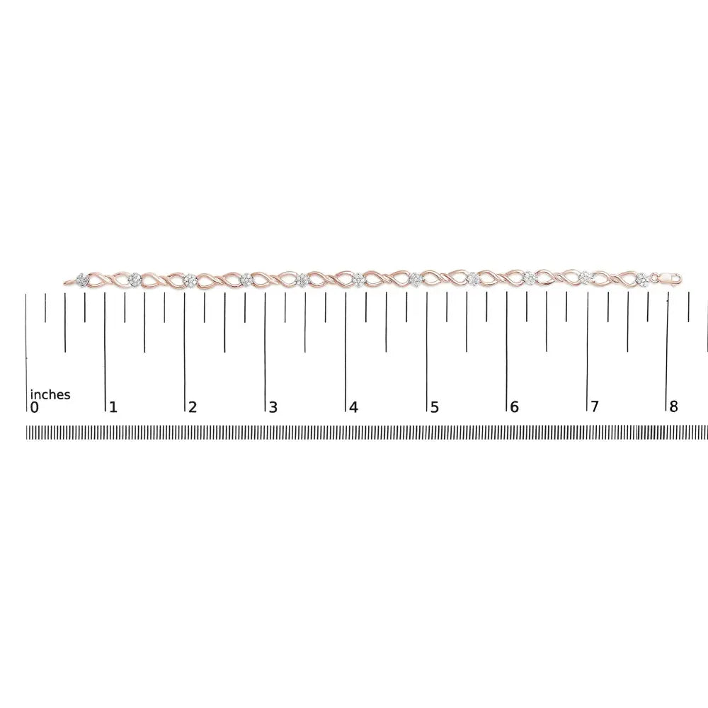 1/2 cttw diamond infinity link bracelet in rose gold plated silver bijoux-nyc direct