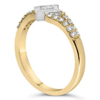10k two tone 1/2 cttw diamond kite and split shank ring h-i si2-i1 bijoux-nyc direct