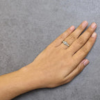 10k two tone 1/2 cttw diamond kite and split shank ring h-i si2-i1 bijoux-nyc direct