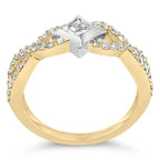 10k two tone 5/8 cttw princess diamond kite twist shank ring bijoux-nyc direct