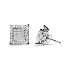 10k white gold 1 1/4 cttw princess diamond double square halo stud earrings bijoux-nyc direct