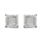 10k white gold 1 1/4 cttw princess diamond double square halo stud earrings bijoux-nyc direct