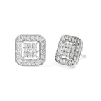 5/8 cttw diamond square composite halo stud earrings in 10k white gold bijoux-nyc direct